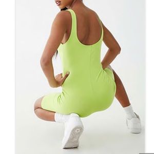 Form Fitted Full Bodysuit Lime Green